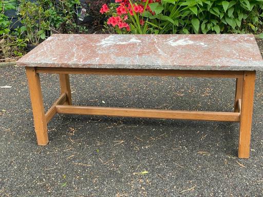 Buy & Sell Cheshire East Over Alderley - Cheshire East - Photos for Marble Topped Oak Coffee Table