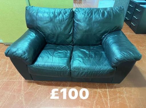 Buy & Sell South Yorkshire Rotherham - Photos for 2nd hand 2 seat black leather sofa