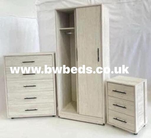 Buy & Sell South Yorkshire Rotherham - Photos for Aero walnut stone wardrobe chest and bedside