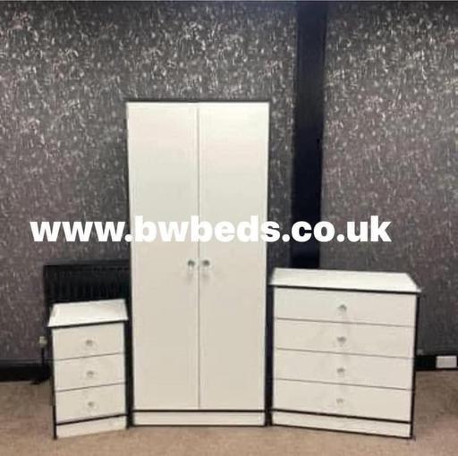 Buy & Sell South Yorkshire Rotherham - Photos for NOVA WHITE SET WITH BLACK TRIM WARDROBE SET