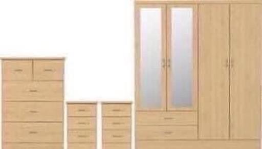 Buy & Sell South Yorkshire Rotherham - Photos for NEVADA 4 DOOR 2 DRAWER MIRRORED WARDROBE SET