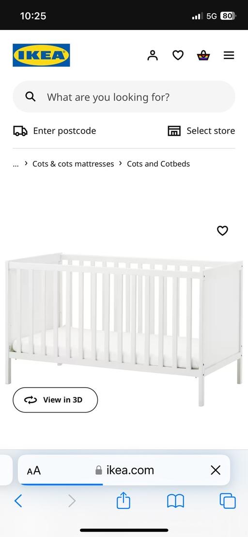 Buy & Sell West Midlands Birmingham - Photos for SUNDVIK Cot, white, cot bed