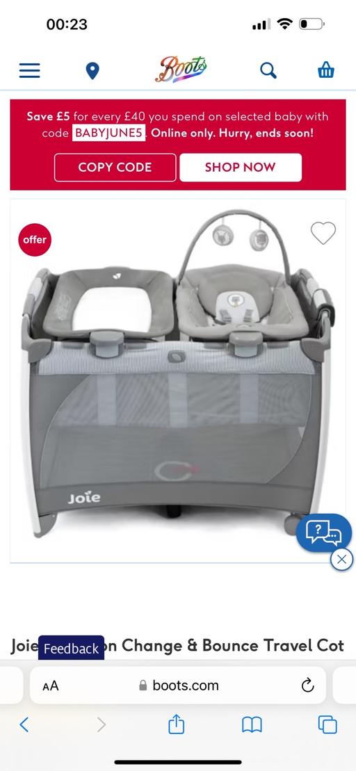 Buy & Sell West Midlands Birmingham - Photos for Joie Travel Cot Excursion Birth- 15kg