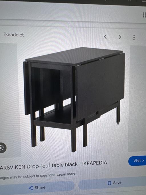 Buy & Sell Greater Manchester Wigan - Photos for Black IKEA drop leaf folding table BARSVIKEN