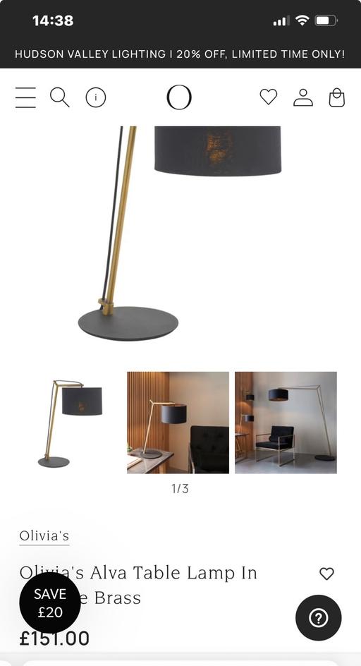 Buy & Sell Greater Manchester Bury - Photos for Olivia Alva table lamp in antique brass