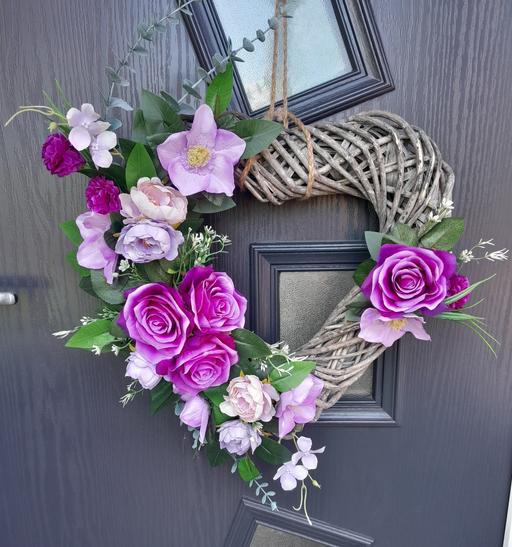 Buy & Sell West Midlands Walsall - Photos for Handmade Grey Floral Heart Door Wreath