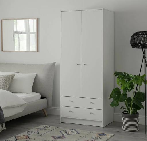 Buy & Sell Warwickshire Warwick - Photos for Malibu 2 Door 2 Drawer Wardrobe white