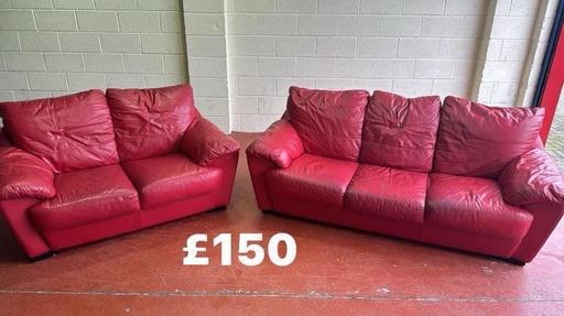 Buy & Sell South Yorkshire Rotherham - Photos for 3-2 red leather sofas