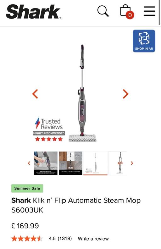 Buy & Sell Lancashire Preston - Photos for SHARK KLIK N FLIP AUTOMATIC STEAM MOP