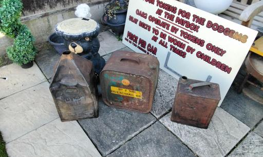 Vehicles West Midlands Birmingham - Photos for 3 vintage oil cans garage clear out find