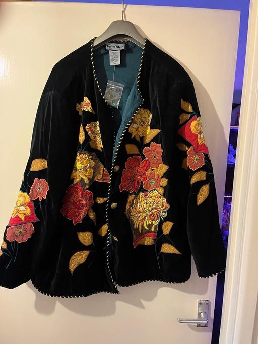 Buy & Sell Hampshire Eastleigh - Photos for Gorgeous Indigo Moon Velvet Floral Jacket 3xl