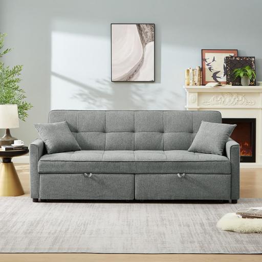 Buy & Sell West Midlands Coventry - Photos for LIGHT GREY 3 SEATER SOFA BED WITH CUHIONS