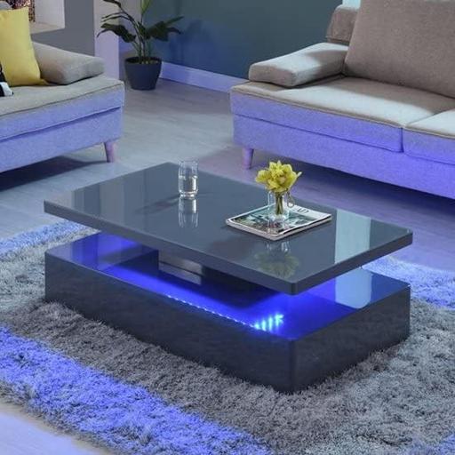 Buy & Sell West Midlands Birmingham - Photos for Glass Top High Gloss Coffee Table With LED