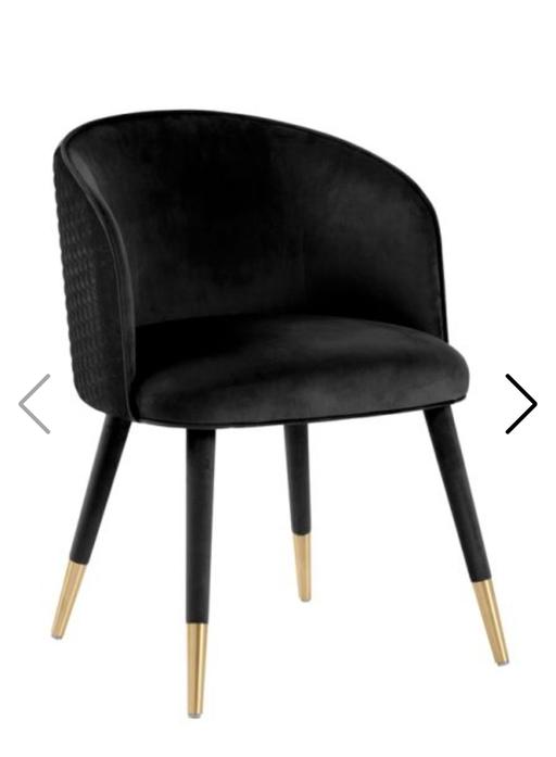 Buy & Sell East London Redbridge - East London - Photos for Designer Black and Gold Velvet Chairs