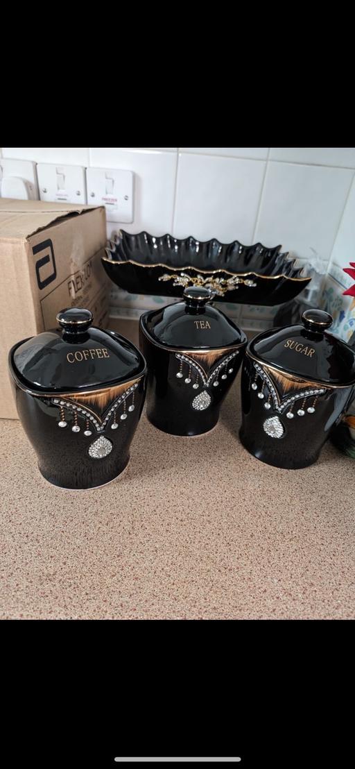 Buy & Sell West London Yeading - West London - Photos for Tea coffee sugar canister set with snack tray