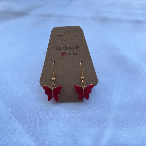 Buy & Sell Surrey Epsom and Ewell - Photos for Handmade red and gold butterfly earrings