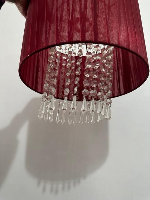 Buy & Sell East London East Ham - East London - Photos for Deep red ceiling shade with diamanté droplets