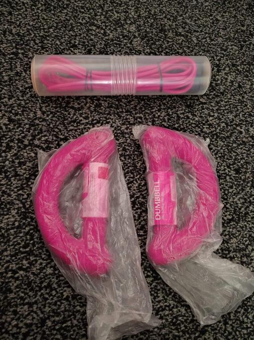 Buy & Sell Lancashire West Lancashire - Photos for New Tickled pink dumbells and skipping rope