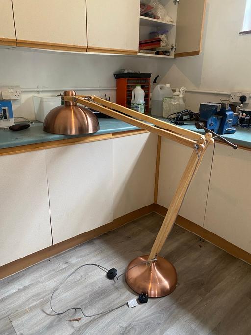 Buy & Sell Hertfordshire North Hertfordshire - Photos for Brushed Copper angled floor lamp