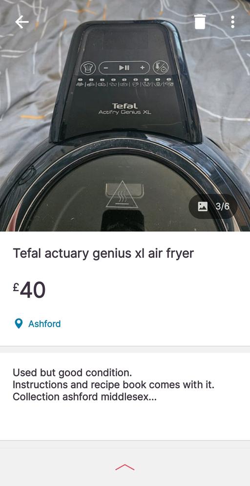 Buy & Sell Surrey Spelthorne - Photos for tefal acti fry genius air fryer