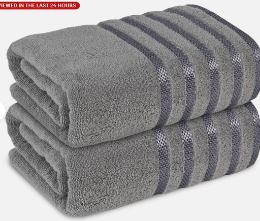 Buy & Sell Greater Manchester Bolton - Photos for 2 large charcoal egyptian cotton bath sheets