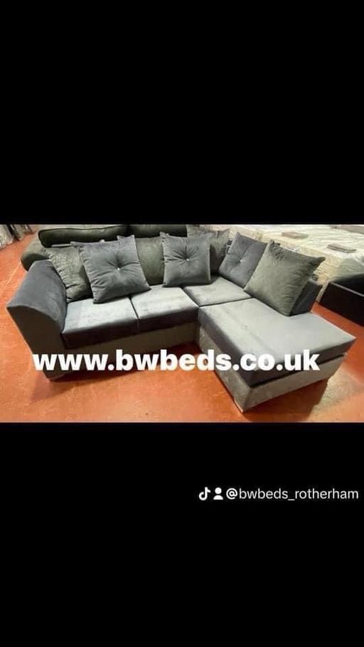 Buy & Sell South Yorkshire Rotherham - Photos for Diamond Byron corner sofa in grey plush