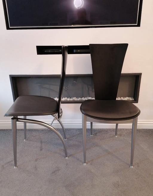 Buy & Sell West Midlands Wolverhampton - Photos for 2x black leather designa modern dining chairs