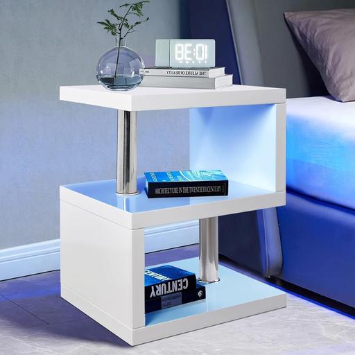 Buy & Sell West Midlands Birmingham - Photos for White Led Side Table Small Coffee Table