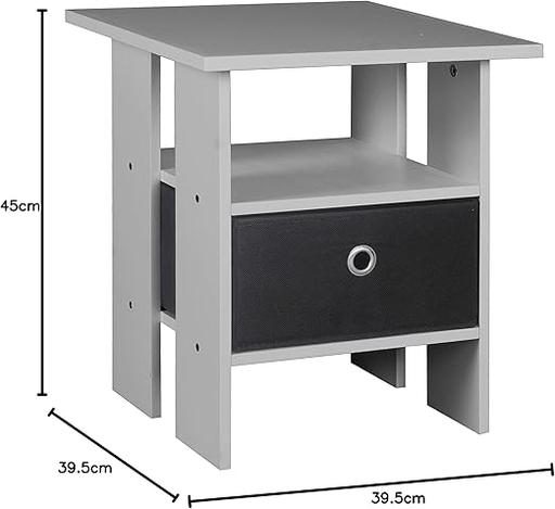 Buy & Sell Central London - Photos for 2 Tier Grey Wooden Side End Table & 1 Drawer