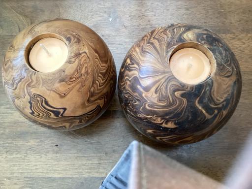 Buy & Sell Essex Thurrock - Essex - Photos for Wooden effect candle holders