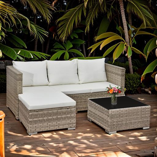 Buy & Sell Central London Charing Cross - Central London - Photos for 3 Pcs Rattan Set Outdoor Corner Sofa