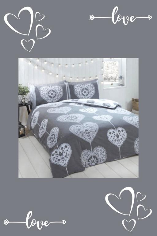 Buy & Sell West Yorkshire Kirklees - Photos for SCANDI HEART GREY BRUSHED COTTON DUVET SET