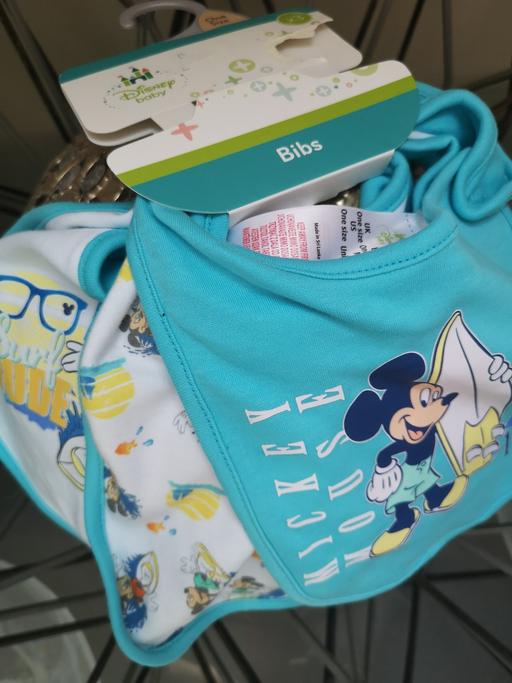 Buy & Sell Norfolk South Norfolk - Photos for Bibs Mickey Mouse Disney Baby x3 NEW Set BNWT