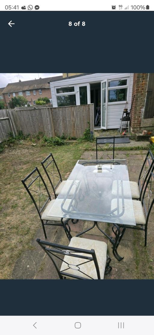 Buy & Sell Kent Dartford - Photos for Garden glass table and 6 chair set