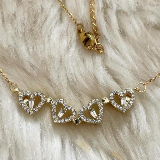 Buy & Sell Dorset Bournemouth, Christchurch and Poole - Photos for Gold Tone Sparkling 4 Heart Necklace