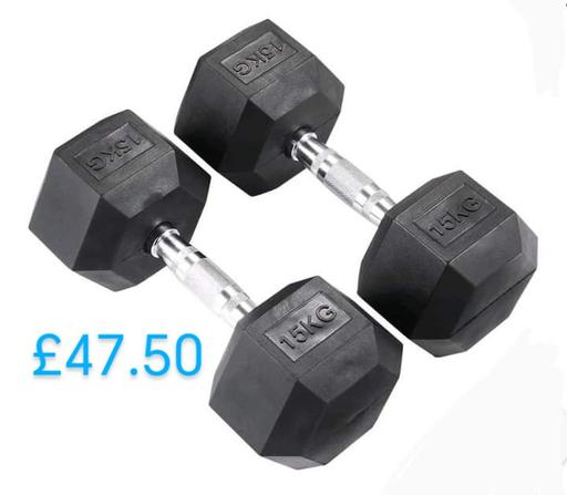 Buy & Sell Greater Manchester Bolton - Photos for 2 x 15kg Hex Dumbbells Brand-new