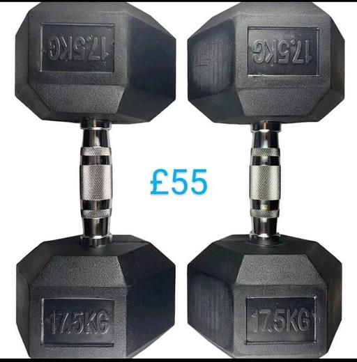 Buy & Sell Greater Manchester Bolton - Photos for 2 x 17.5kg Hex Dumbbells Brand-new