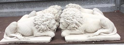 Buy & Sell Perth and Kinross Newton of Pitcairn - Perth and Kinross - Photos for Pair Sleeping Lions Stone Garden Ornaments