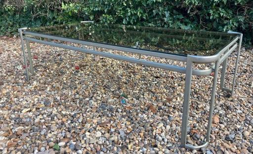 Buy & Sell Hertfordshire East Hertfordshire - Photos for Vintage Metal Smoked Glass Top Coffee Table