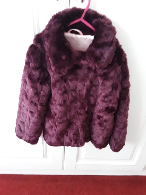 Buy & Sell Merseyside Saint Helens - Photos for Plum coloured fur fabric girls jacket Age 6/7