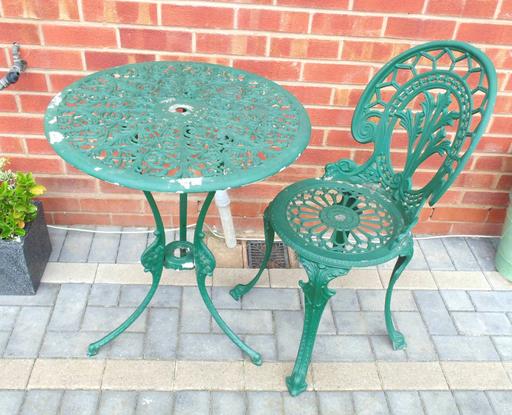 Buy & Sell West Midlands Sandwell - Photos for (#1236) metal aluminium bistro table chair