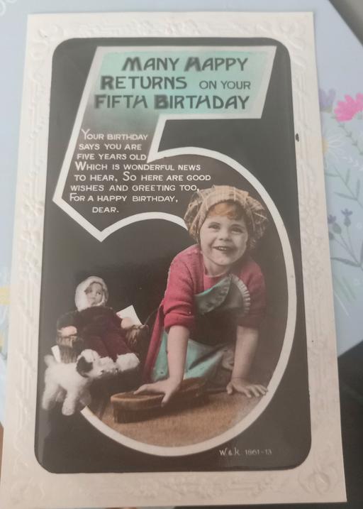 Buy & Sell Merseyside Saint Helens - Photos for Antique 1930s photo 5th birthday postcard