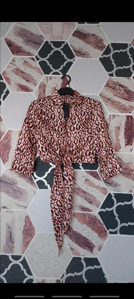 Buy & Sell Swansea - Wales Blaenymaes - Swansea - Photos for Leopard print 3/4 sleeve crop tie button up s