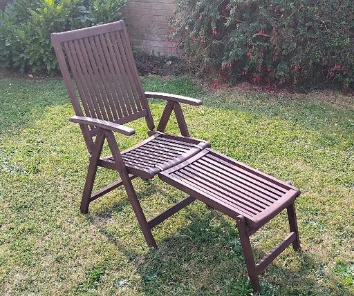 Buy & Sell Kent Maidstone - Photos for Hardwood Garden Chair with Footrest