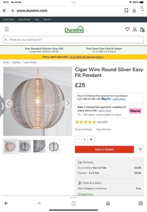 Buy & Sell North Northamptonshire Telford Way Industrial Estate - North Northamptonshire - Photos for 2 x dunelm easy fit wire lampshades