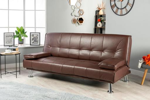 Buy & Sell Central London - Photos for 3 Seater Click Clack Sofa Bed Bonded Leather