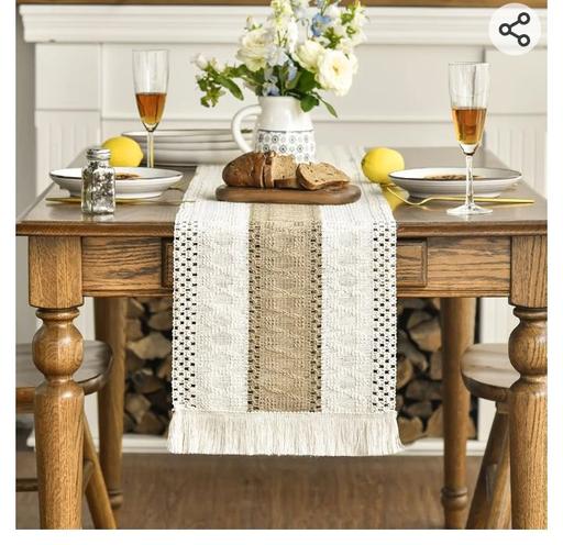 Buy & Sell County Durham Stockton-on-Tees - Photos for New linen cotton tassel table runner