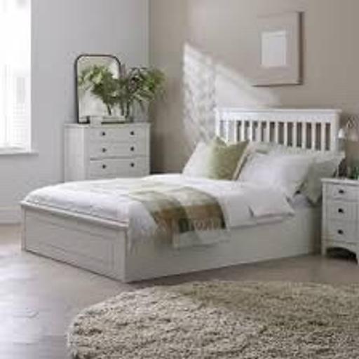 Buy & Sell West Midlands Coventry - Photos for Kingsize Wooden Ottoman Bed Frame - White