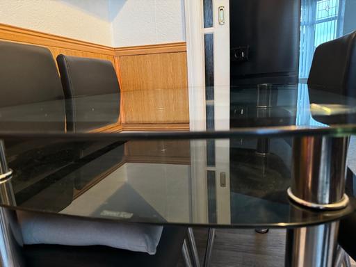 Buy & Sell Hertfordshire Watford - Photos for Smoked Glass table with 4chairs 