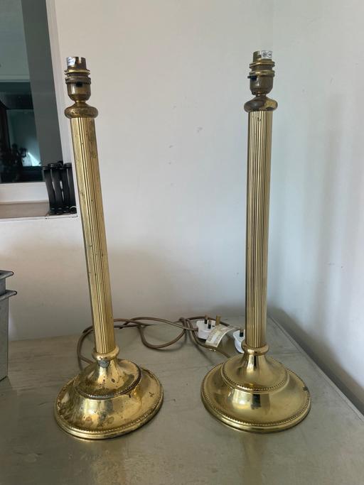 Buy & Sell Cheshire East Over Alderley - Cheshire East - Photos for Large vintage pair of brass table lamps